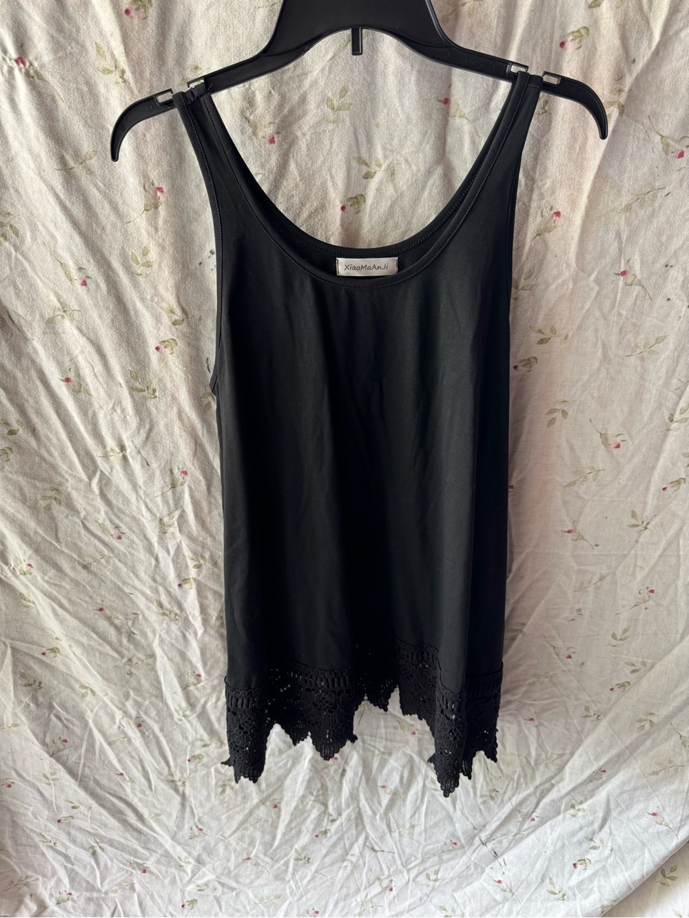Xirena Black Crochet Hem Tank Top